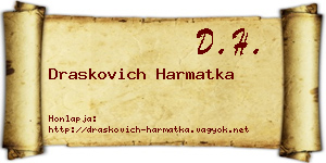 Draskovich Harmatka névjegykártya